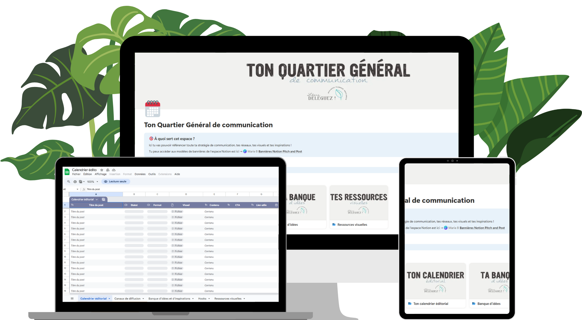 Communication salon et marché créateur avec IA grâce à Pitch and Post : agent IA, calendrier éditorial Notion et Excel, 100 hooks.
