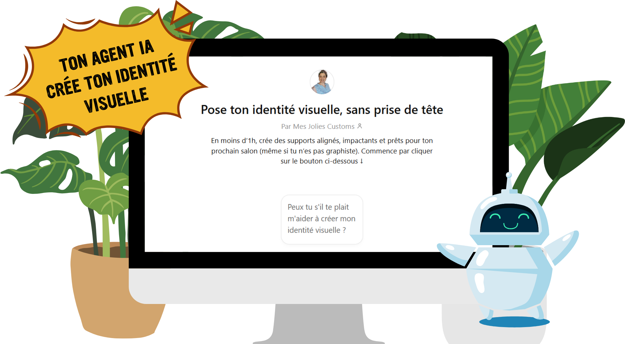 Capture de l’agent IA Ready to Show qui aide à créer une identité visuelle claire et professionnelle pour un salon ou un marché créateur